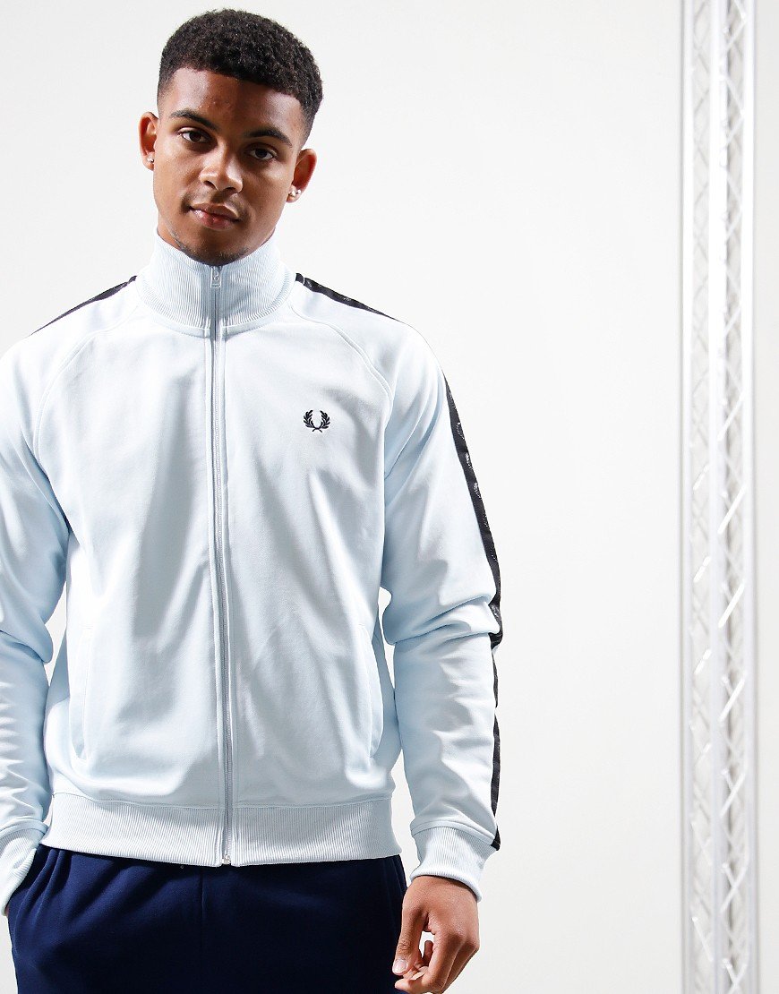 Fred Perry Tonal Tape Track Top – Light Ice/Black