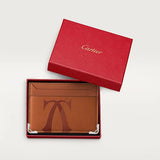 Must de Cartier Double Card Holder – Camel Grained Calfskin, Stainless Steel Corners