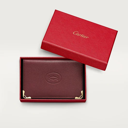 Must de Cartier 4-Credit Card Holder â€“ Burgundy Calfskin