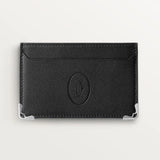 Must de Cartier Simple Card Holder – Black Calfskin, Stainless Steel Finish